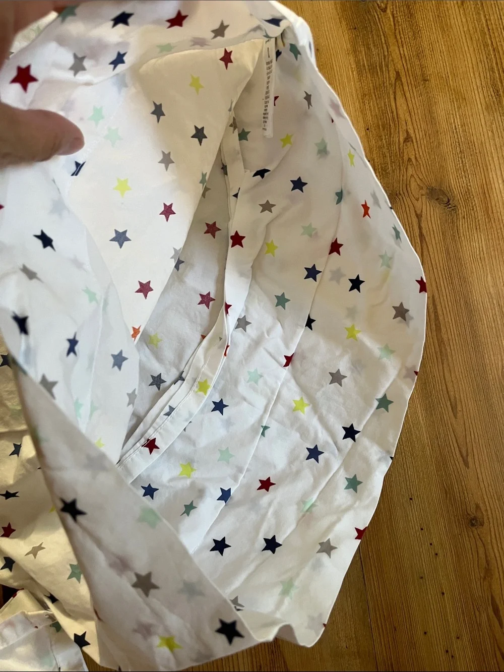 Set/2 POTTERY BARN KIDS *Toddler* Star Print Flat Sheet & Pillowcase Organic